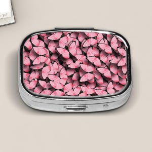 Butterfly Pill Box, Elegant Travel Case, Decorative Medicine Holder, Gift for Her, Unique Trinket Storage,