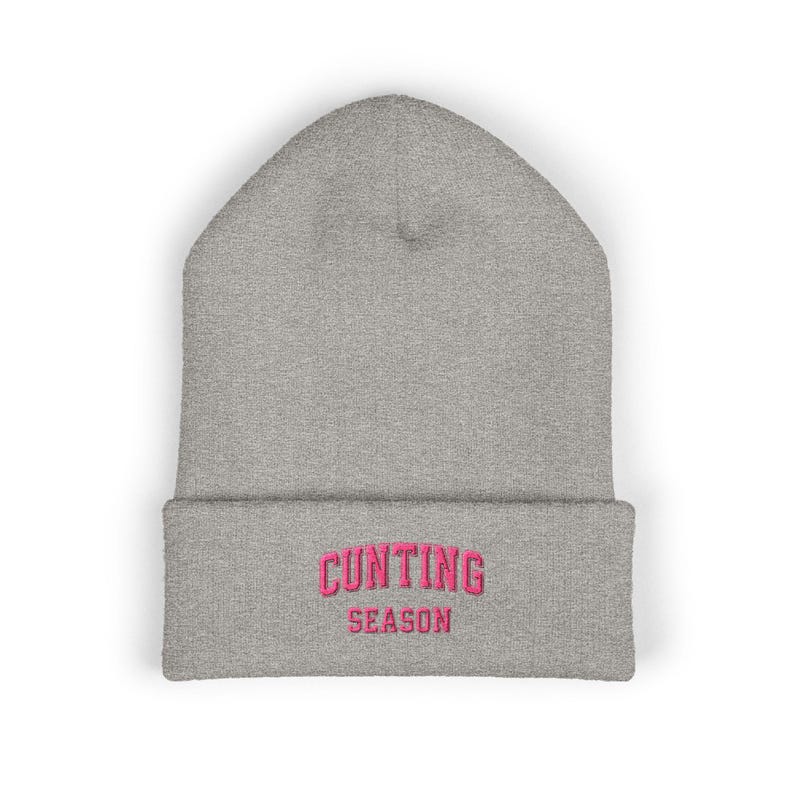 Cunting Season Beanie – Funny Embroidered Winter Hat, Trendy Adult Humor Gift, Warm Knit Streetwear Beanie for Men & Women image 4