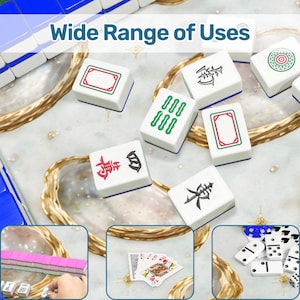 Oyster Mahjong Mat, Coastal Luxury Mahjong Mat with Bag, Marble Oyster Shell Mahjong Table Cover, Preppy Beach Mahjong Set, American Mahjong image 7