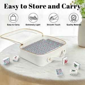 Juego de fichas de Mahjong de sirena, fichas acrílicas para el juego de Mahjong americano con comodines, juego de Mahjong colorido con estuche, regalo para la noche de juegos de mujeres. imagen 6