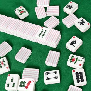 Pink Stripe Mahjong Tiles | Preppy Mahjong Set | Coquette Mahjong Tiles | Grandmillennial Mahjong | Pink Mahjong Gift | Acrylic Mahjong Set image 7