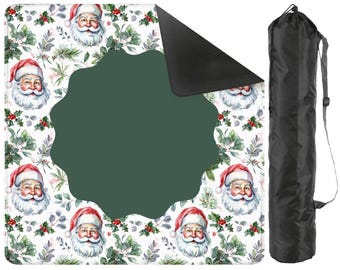Christmas Santa Holiday Mahjong Mat, Festive Mahjong