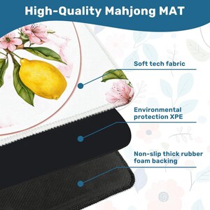 Pink Lemon Mahjong Mat | Lemon Blossom Mahjong Table Mat | Grandmillennial Mahjong Gift | Pink Citrus Mahjong Mat | Mahjong Accessories image 4