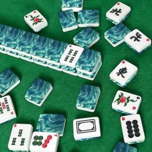 Mahjong Tile Set Northern Lights Design, Aurora Borealis Mahjong Tiles with Jokers, Galaxy Mahjong Game Set with Case Gift image 7