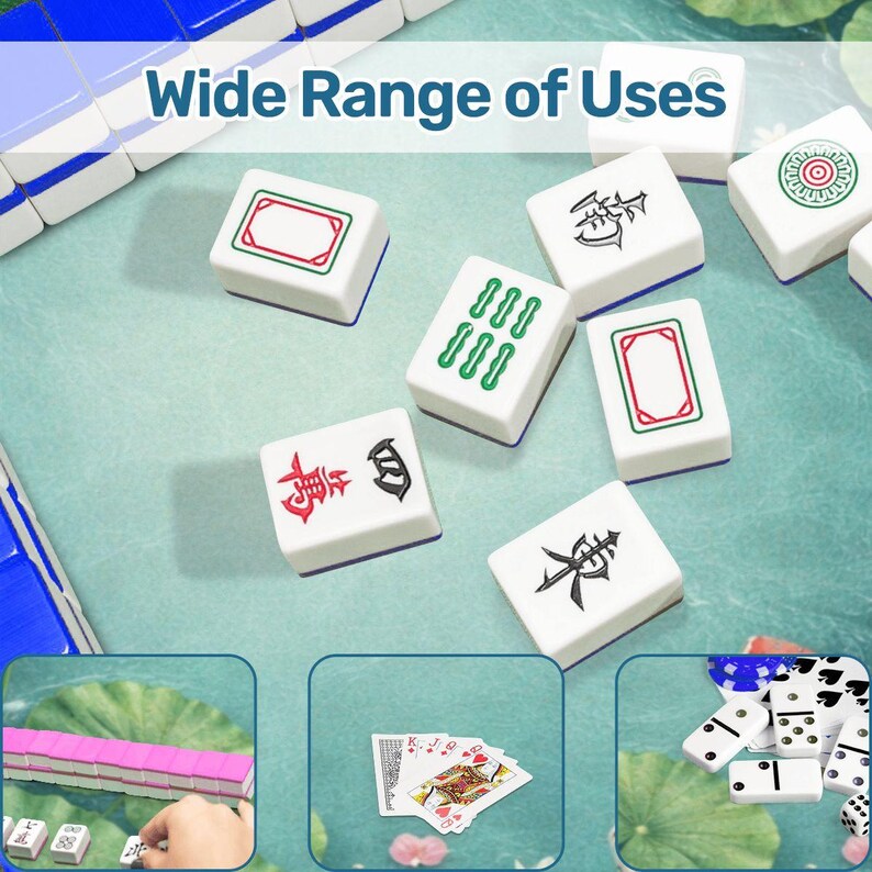 Koi Fish Mahjong Mat with Bag, Lotus Pond Mahjong Table Mat, Waterproof Non Slip Mahjong Cover, Japanese Koi Game Mat Gift for Mahjong Lover image 8