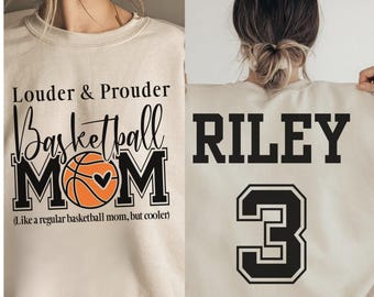 Louder Prouder Basketball Mom Crewneck Sweatshirt: Personalized Sports Apparel
