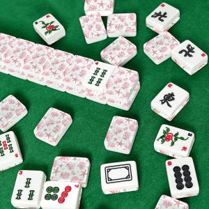 Fichas de Mahjong Costeras / Juego de Mahjong de Conchas Rosas / Fichas de Mahjong de Playa / Mahjong Grandmillennial Costero / Mahjong de Estrellas de Mar imagen 7