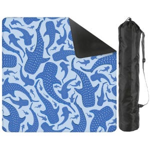 Whale Shark Mahjong Mat, Coastal Mahjong Mat with Bag, Blue Ocean Mahjong Table Cover, Beach House Mahjong Set, American Mahjong Gift