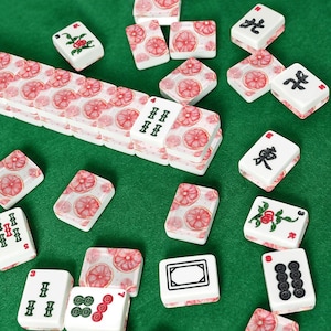 Pink Grapefruit Mahjong Tiles | Citrus Mahjong Set | Pink Mahjong Tiles | Summer Mahjong Gift | Palm Beach Mahjong | Preppy Mahjong zdjęcie 7