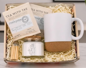 Geschenkbox für Säuglinge, Fehlgeburt Sympathiegeschenk, Baby Erinnerungskerze Becher Tee-Set, Trauergeschenk für Mutter, Engel Baby