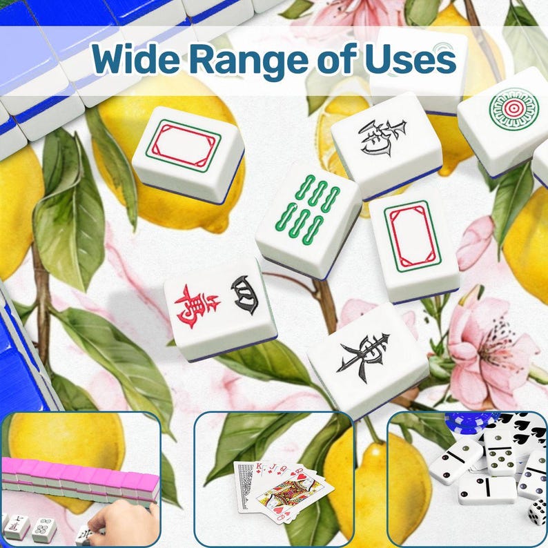 Pink Lemon Mahjong Mat | Lemon Blossom Mahjong Table Mat | Grandmillennial Mahjong Gift | Pink Citrus Mahjong Mat | Mahjong Accessories image 8