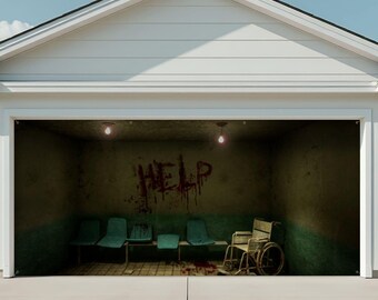 Spooky Halloween Garage Door Banner: Extra-Large Outdoor Decoration (158" x 70")