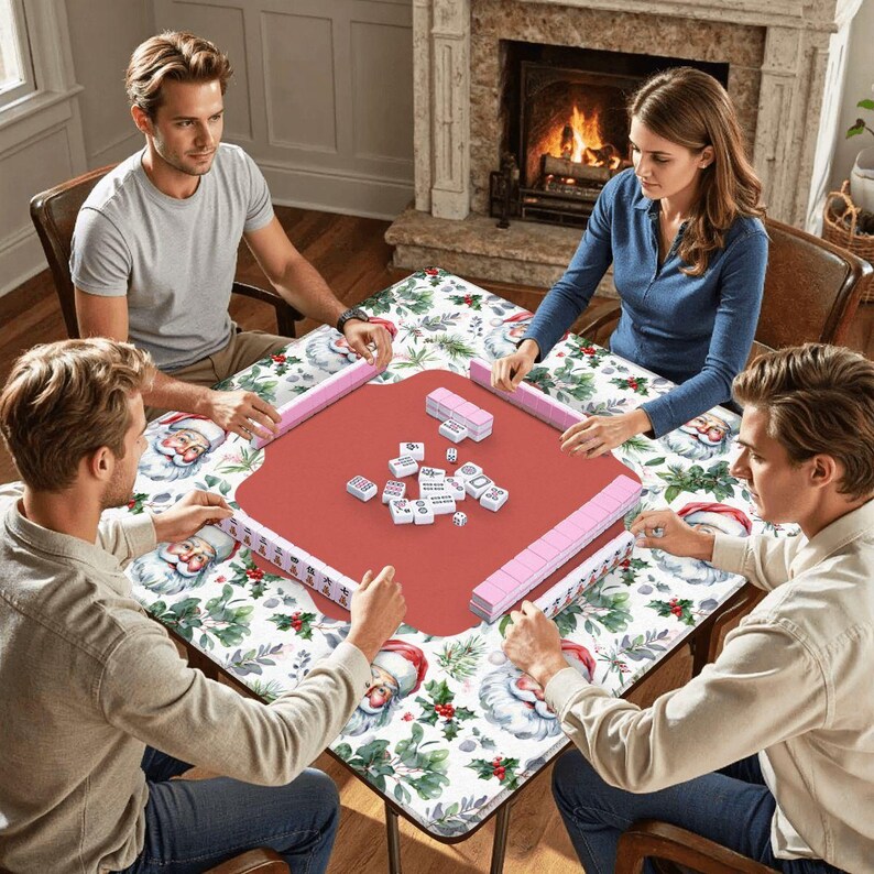 Christmas Santa Holiday Mahjong Mat, Festive Mahjong Bild 5