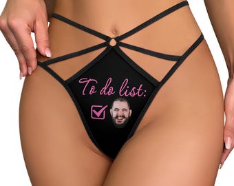 Face Thong, Custom Personalized Underwear with Photo,  Custom Underwear With Face Custom Photo Lingerie