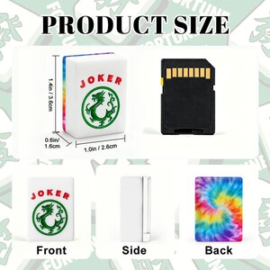 Juego de Mahjong Tie Dye, fichas acrílicas de Mahjong americano con comodines, estuche para noche de juegos. imagen 3