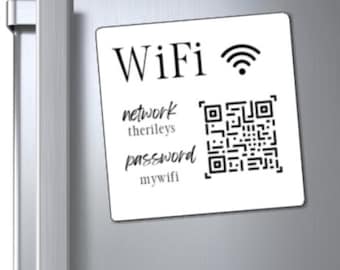 Custom QR Code WiFi Magnet - Personalized Car QR - Scan Me Sign - Wifi QR Code Magnet for Airbnb Personalized Wifi Sign Custom Qr Magnet