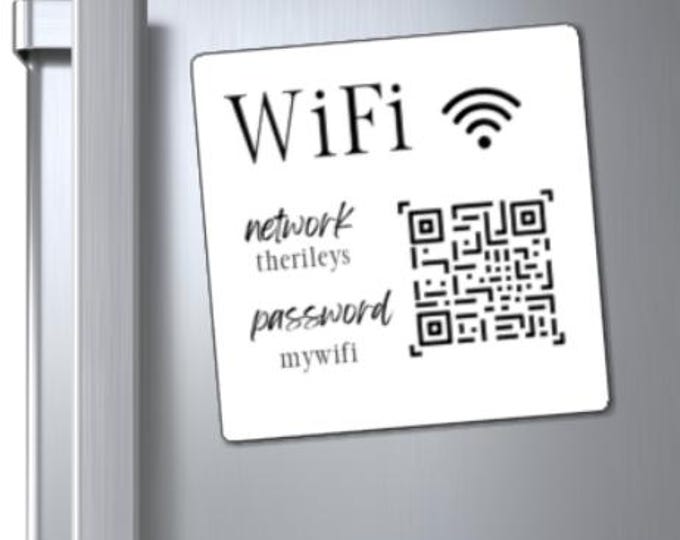 Custom QR Code WiFi Magnet - Personalized Car QR - Scan Me Sign - Wifi QR Code Magnet for Airbnb Personalized Wifi Sign Custom Qr Magnet