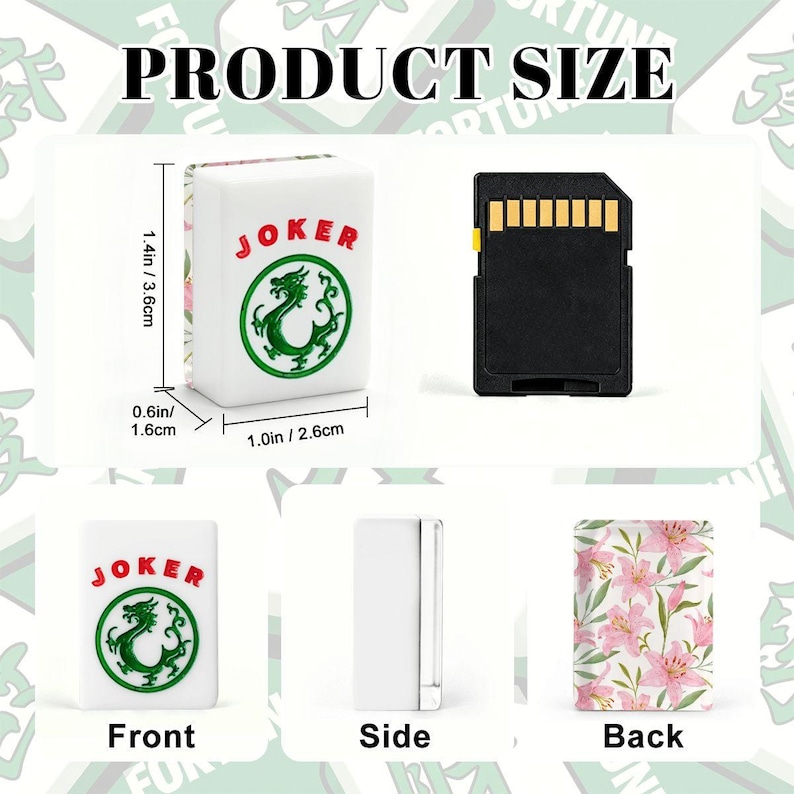 Pink Lily Mahjong Tiles, Personalized Mahjong Tiles, Floral Mahjong Set, American Mahjong Tiles with Jokers, Custom Mahjong Pink Flower image 3