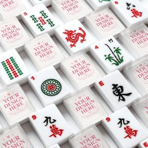 Jeu de tuiles de mahjong personnalisées Jeu de mahjong américain personnalisé, votre propre design ou photo, logo, cadeau de tuiles personnalisées image 1