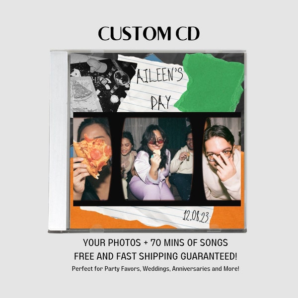 Custom CD Mixtape in Hard Jewel Case with 70 Minutes of Song Playlist and Your Own Photos! Free Artwork and Shipping! Fast Pressing and Ship