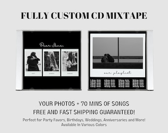 Custom Photo CD with Jewel Case, 70 Min Mixtape, Anniversary Gift