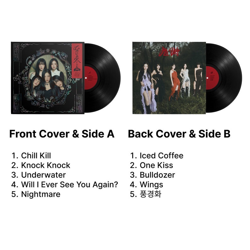 RED VELVET Chill Kill Album in 12 Vinyl Record Free and Fast Shipping Perfect for ReVeluv 레베럽 Irene, Joy, Yeri, Wendy & Seulgi zdjęcie 3