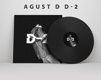 Agust D/Suga (BTS) - Álbum D-2 en disco de vinilo de 12" + ¡Envío rápido y gratuito a todo el mundo! ¡Regalo para los amantes del ARMY o del K-POP! Regalo personalizado, colección