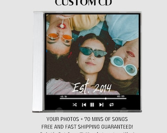 Personalized Photo CD Jewel Case, Custom Music Mix (1hour 10mins) up to 25 songs!