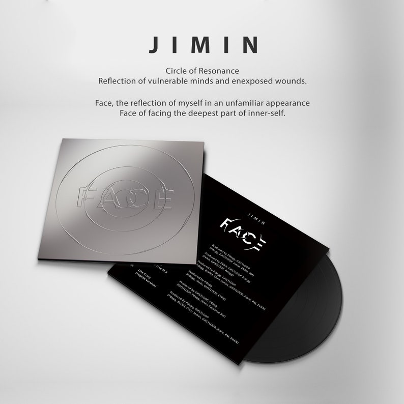 Jimin - Face Album Available in Silver and Black Cover! Custom Vinyl Record - Create your own Custom Art and Songs with our Personalized Vinyl Record and CDs!