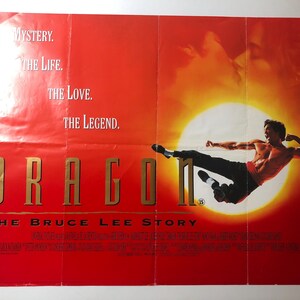 Dragon : L'histoire de Bruce Lee (1993) Affiche originale vintage du cinéma britannique Quad Jason Scott Lee Lauren Holly Nancy Kwan Robert Wagner