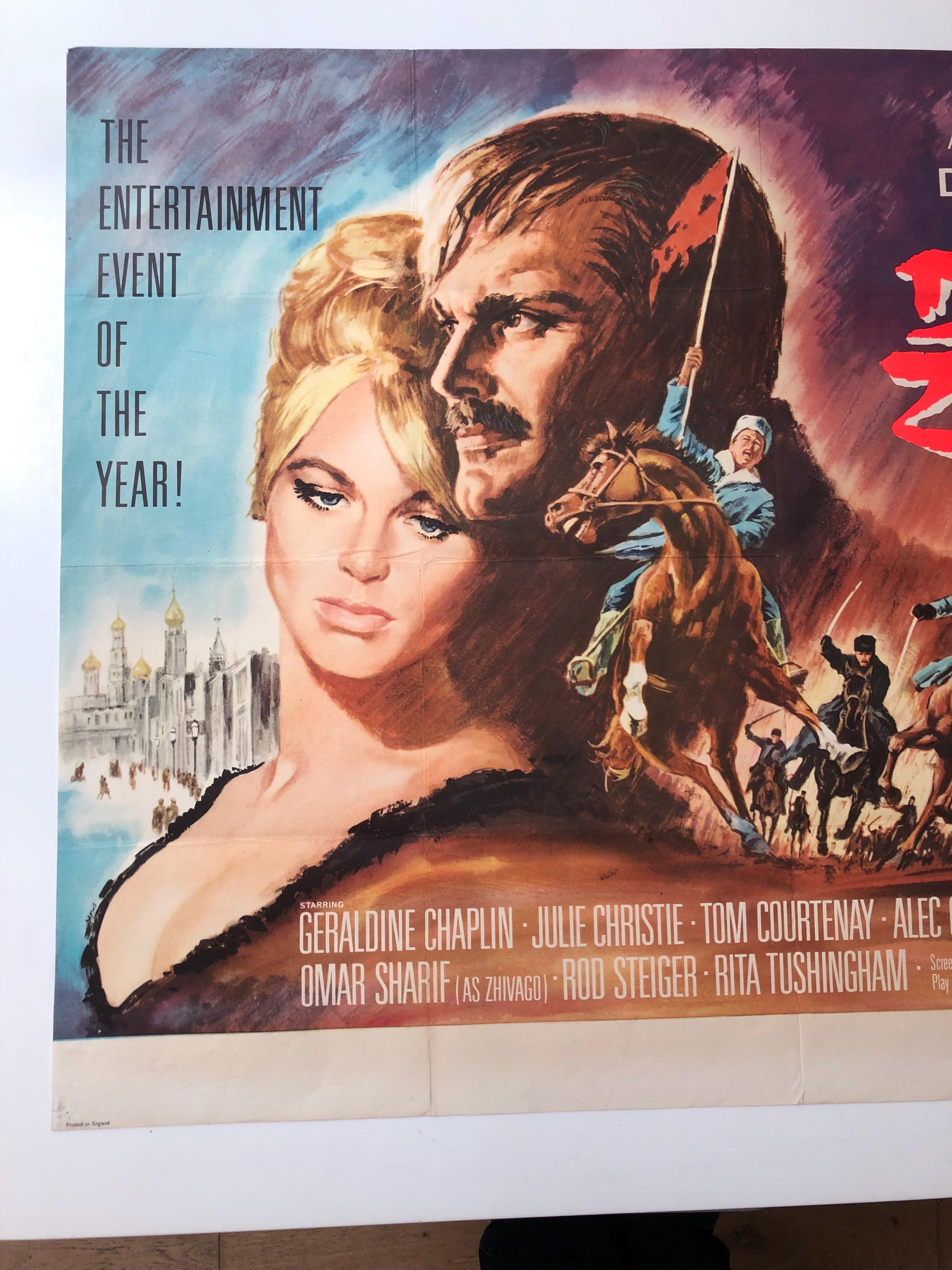Doctor Zhivago (1965) Original Vintage Folded British Quad Film