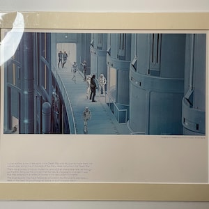 オリジナル ヴィンテージ ラルフ マッカリー スターウォーズ 新たなる希望 1977 コンセプトアートプリント マウント済み&フレーム付き 16&quot; x 12&quot; チューバッカ ストーントルーパー
