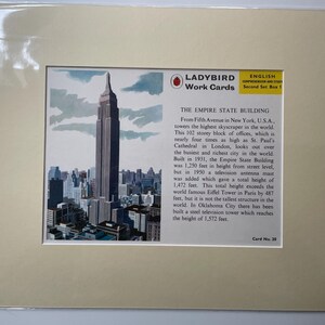Originale cartolina d'epoca Ladybird Work The Empire State Building anni '70 Jack Matthew montata e pronta per essere incorniciata 16" x 12" Architettura Viaggio USA
