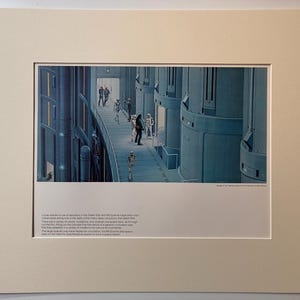 Original Vintage Ralph McQuarrie Star Wars A New Hope 1977 Concept Art Print Mounted & Ready to Frame 20" x 16" Chewbacca Stormtroopers