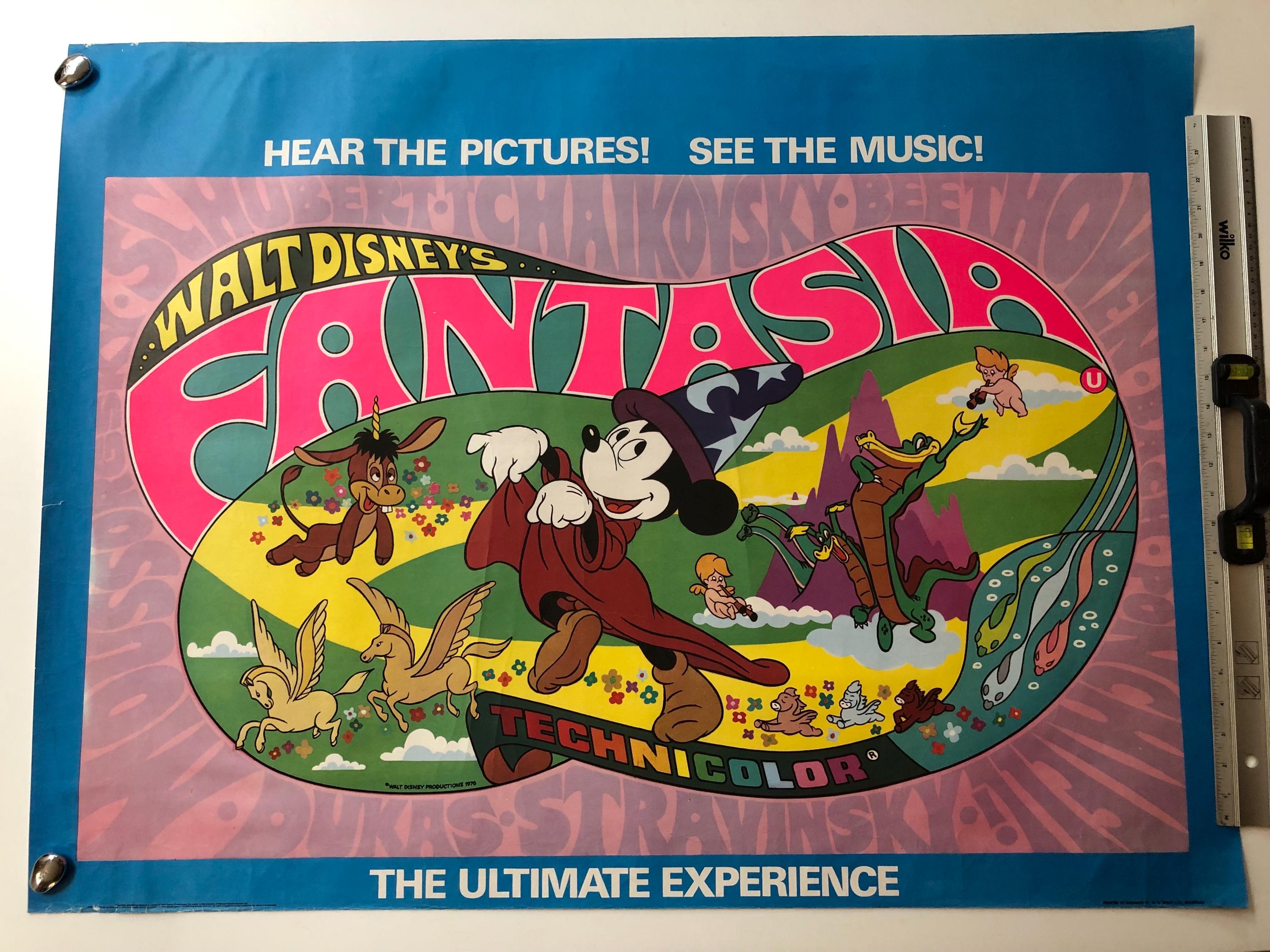 Fantasia (1940) Original Rolled Vintage British Quad Film Poster