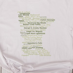 Minnesota State Park Tshirt | Word Cloud | Land of 10k Lakes | Nature Lovers | Minnesota Pride | Gifts for Nature Lovers | Explore Minnesota