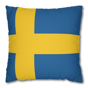 Swedish Flag Pillow Case | Swedish Pride | Blue and Yellow | Scandinavian Decor | Nordic Design | 14x14 | 16x16 | 18x18 | 20x20