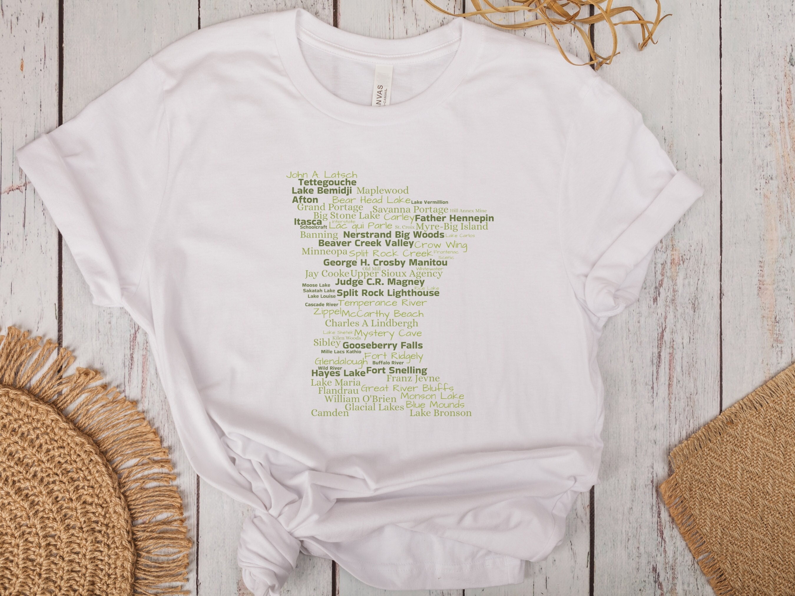 Minnesota State Park Tshirt | Word Cloud | Land of 10k Lakes | Nature Lovers | Minnesota Pride | Gifts for Nature Lovers | Explore Minnesota