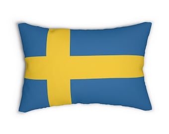 Swedish Flag Lumbar Pillow: Nordic Decor Accent