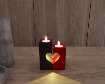 Heart Candle Holder With 3D Stl Files, 3D Print Model , Digital Download, 3D Home Decor, 3D Printed, Minimalist Design, Tealight Decor