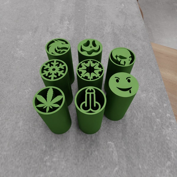 Pack de filtres de mauvaises herbes avec fichiers Stl, impression 3D, marijuana, 420, design unique, fumeur, cigarette, CBD, cadeau CBD, cannabis