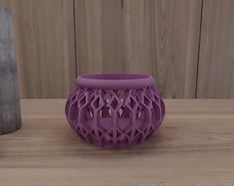 Portacandele simmetrico con file 3D STL, modello di stampa 3D, download digitale, arredamento per la casa 3D, stampato in 3D, design minimalista