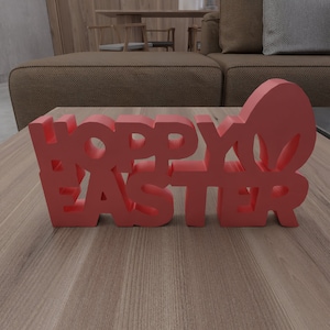 3D Hoppy Easter Text Decor With 3D Stl Files,Home Decor, 3D Print, Easter Decor, Easter Egg, Easter Gift, Easter Rabbit