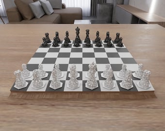 Chess Set Modern, 3D STL File for Chess Pieces, Chess Model, Digital Download, 3D Printer Chess Model, Game, Home Decor, 3d Printer Chess
