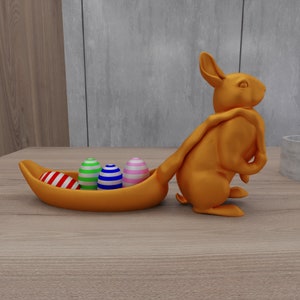 Decoração de coelho 3D com arquivos 3D Stl, decoração de casa, impressão 3D, decoração de Páscoa, porta-ovo, ovo de Páscoa, presente de Páscoa, coelho de Páscoa, porta-chave ou cartão