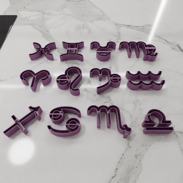 Zodiac Symbols Set Cookies Cutter Set With 3D Stl Files, 3D Printing File, Horoscope, 3D Printing, Kitchen Accessory, Cutter
