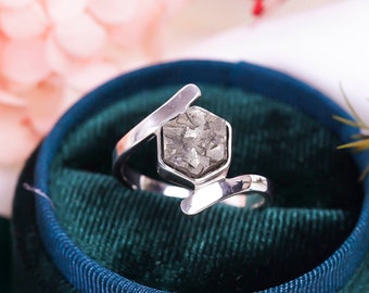 Anillo de pirita, anillo de plata de ley 925, anillo de declaración, joyería hecha a mano, anillo delicado, anillo de pirita cruda, piedra preciosa de dinero, joyería para mujeres.