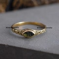 Natural Moldavite Silver Ring Rough Moldavite Ring Healing Moldavite Meteorite Ring Genuine Czech Republic Moldavite Ring Raw Moldavite Ring