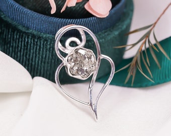 Raw Pyrite Pendant: 925 Sterling Silver Dainty Necklace
