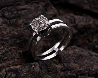 Anillo de pirita cruda natural, anillo de plata de ley 925, anillo de declaración, joyería hecha a mano, anillo de pirita en bruto, piedra preciosa de dinero, joyería para mujeres.